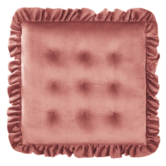 Beliani Čtvercový sametový podsedák 40 x 40 cm růžový KALANCHOE