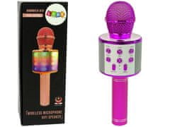 shumee Bezdrátový mikrofon USB reproduktor Karaoke záznam Model WS-858 růžový