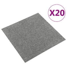 shumee vidaXL podlahové kobercové dlaždice 20 ks 5 m² 50x50 cm šedá