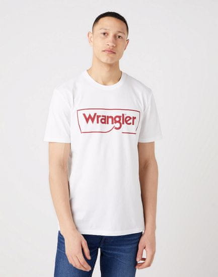 Wrangler Pánské triko WRANGLER W70JD3989 FRAME LOGO TEE WHITE Velikost: M