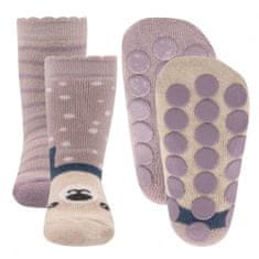 EWERS 2pack dívčích protiskluzových ponožek ABS 225085_1 růžová 16-17