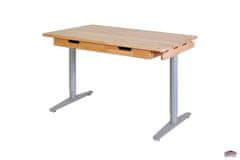 Domestav Domino psací stůl s kovovou podnoží 132 cm buk mořený