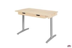 Domestav Domino psací stůl s kovovou podnoží 132 cm smrk