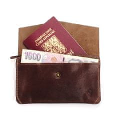 Divoký býk Hnědá kožená peněženka s místem i na pas DIVOKY BYK