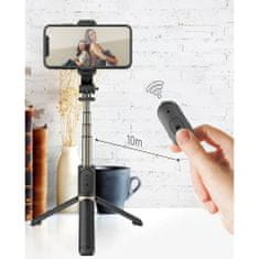 MG Bluetooth Selfie tyč se stativem, černá
