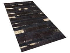 Beliani Hnědozlatý patchwork koberec z hovězí kůže 80x150 cm ARTVIN