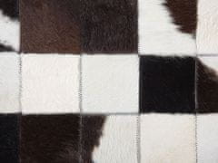 Beliani Černobílý patchwork koberec z hovězí kůže 140 cm BERGAMA