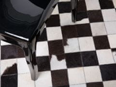Beliani Černobílý patchwork koberec z hovězí kůže 140 cm BERGAMA