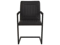 Beliani Sada 2 jídelních židlí v černé barvě z ekokůže BRANDOL