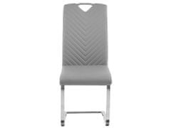 Beliani Sada 2 jídelních židlí z umělé kůže šedé PICKNES