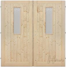 Hdveře vrata palubkové dveře sklo 212/203 včetně dřevěné zárubně, zámek fab, levá