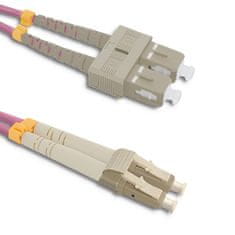 Qoltec Optický kabel LC/UPC - SC/UPC | Multimode | 50/125 | OM4 | Duplex | 10m