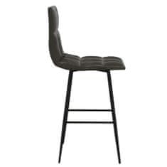 Vidaxl Barová židle, šedá, čalouněná umělou kůží