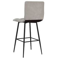 Vidaxl Barové židle, 2 ks, světle šedé, čalouněné sametem
