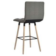 Vidaxl Barové židle, 2 ks, světle šedé, čalouněné látkou