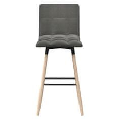 Vidaxl Barové židle, 2 ks, světle šedé, čalouněné látkou