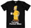 CurePink Pánské tričko The Simpsons: Homer - Last Perfect Man (S) černé
