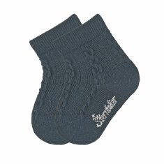 Sterntaler ponožky kojenecké 2 páry jednobarevné copánek modré 8502010, 14
