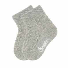 Sterntaler ponožky kojenecké 2 páry jednobarevné copánek šedé 8502010, 14
