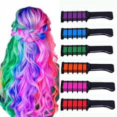 BEMI INVEST Hřeben s barevnými křídami na vlasy 8 barev