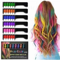BEMI INVEST Hřeben s barevnými křídami na vlasy 8 barev