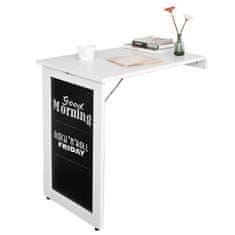 SoBuy FWT20-W Nástěnný stůl s tabulí Skládací stůl Jídelní stůl Kuchyňský stůl 50x76x75cm