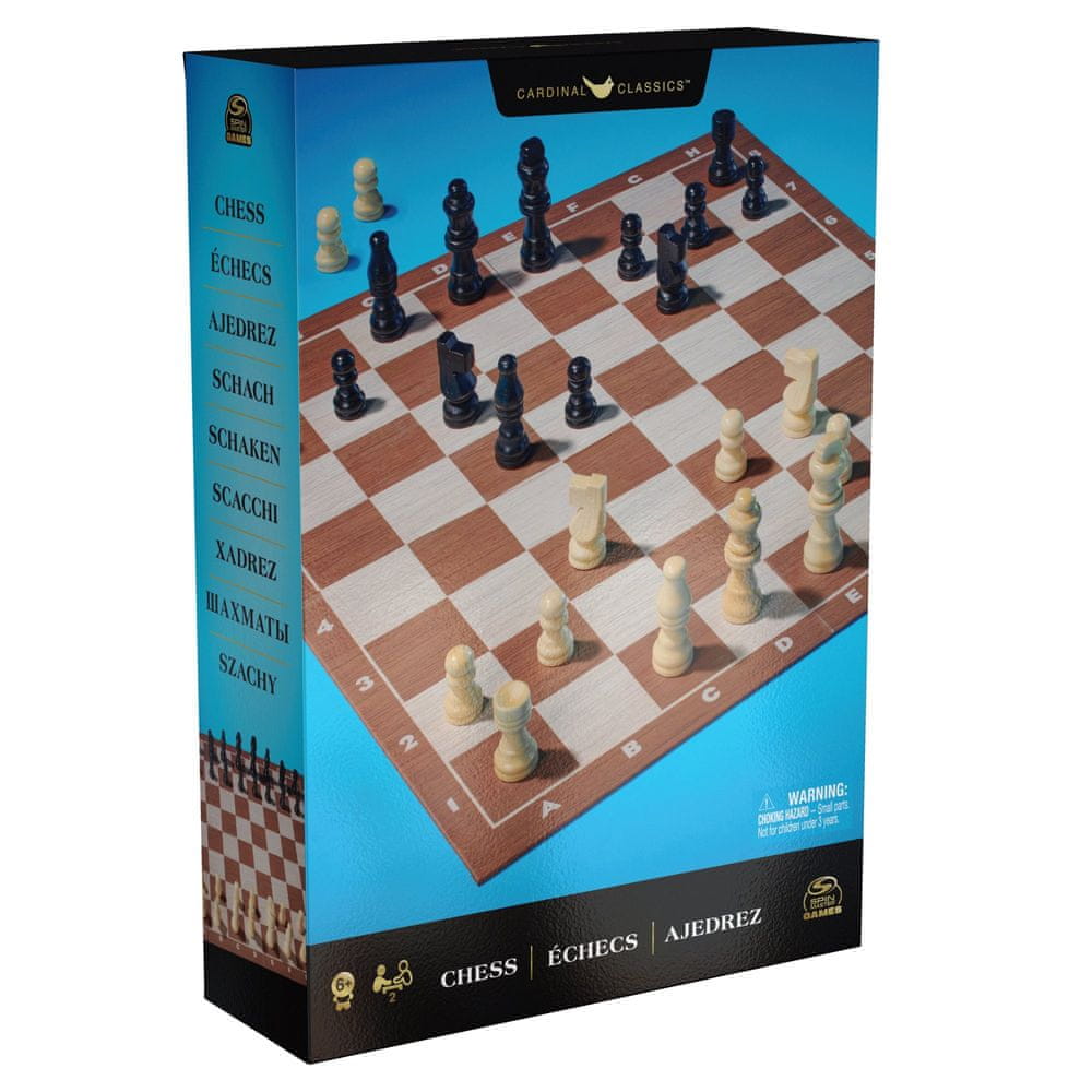 Levně Spin Master Klasické dřevěné šachy modré