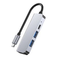 Tech-protect V2 HUB adaptér 2x USB / USB-C / HDMI, šedý