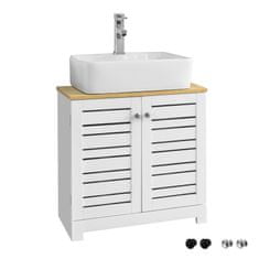 SoBuy BZR40-W Skříňka pod umyvadlo Koupelnová skříňka Koupelnový nábytek Bílá-příroda
