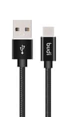 SEFIS nabíjecí datový kabel s konektory USB-A a USB-C 1m černý s opletením