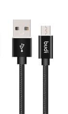 SEFIS nabíjecí datový kabel s konektory USB-A a Micro-USB 1m černý s opletením