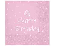 GoDan Papírové ubrousky Pink Birthday - 20 ks