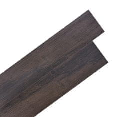 Greatstore Samolepicí podlahová krytina PVC 5,21 m2 2 mm tmavě hnědá