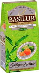 Basilur Cejlonský zelený čaj Earl grey a mandarinka. 100g. Magic Green tea Earl Grey & Mandarin