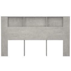 Vidaxl Čelo postele s úložným prostorem betonově šedé 180x18,5x104,5cm