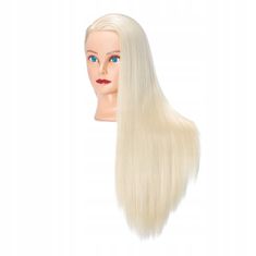 Korbi Kadeřnická hlava, školení, blond vlasy 70 cm, 1