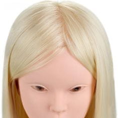 Korbi Kadeřnické hlavy, školení, blond vlasy 70 cm, 4