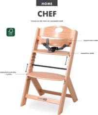Freeon Dřevěná jídelní židlička Chef Natur