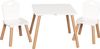 Freeon Dřevěný stolek s židlemi Athena bílý