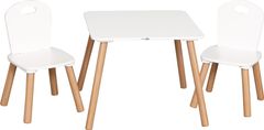 Freeon Dřevěný stolek s židlemi Athena bílý