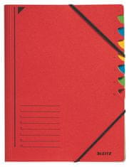 Leitz Třídící desky s gumičkou A4, 7 listů, červené
