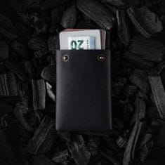 Crazy Horse Craft Minimalistická kožená peněženka Carbon Black