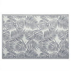 Beliani Oboustranný venkovní koberec s motivem palmových listů ve světle šedé barvě 120 x 180 cm KOTA