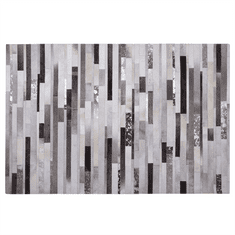 Beliani Béžovo-hnědý kožený koberec 140 x 200 cm TIPILI