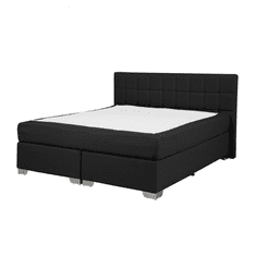 Beliani Černá čalouněná kontinentální postel 140x200 cm ADMIRAL