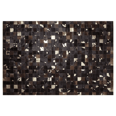 Beliani Hnědozlatý patchwork kožený koberec 200x300 cm BANDIRMA
