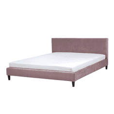 Beliani Čalouněná postel v růžovém sametu 180 x 200 cm FITOU
