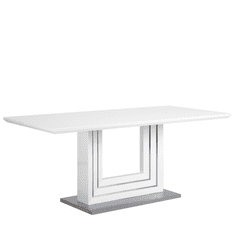 Beliani Bílý jídelní stůl 180x90 cm se základnou s nerezové oceli KALONA