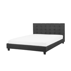 Beliani Čalouněná tmavě šedá postel 160x200 cm LA ROCHELLE