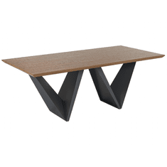 Beliani Jídelní stůl v tmavém odstínu dřeva a černé barvě SINTRA